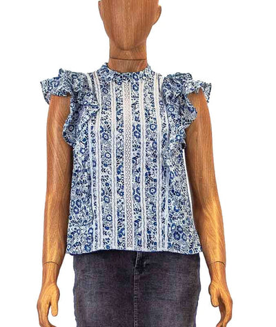 Veronica Beard Clothing XXS | US 0 Blue Floral Blouse