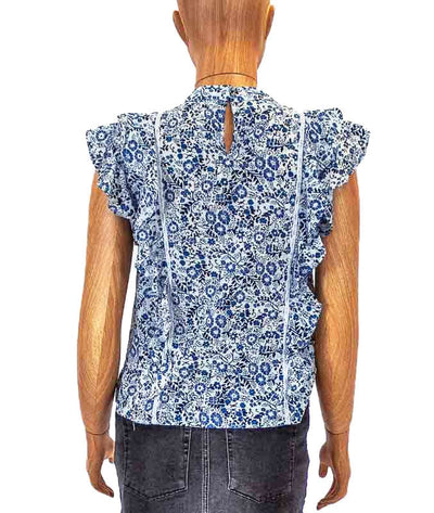Veronica Beard Clothing XXS | US 0 Blue Floral Blouse