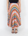 Victoria Beckham Clothing Medium | US 8 Pleated Striped Midi Skirt