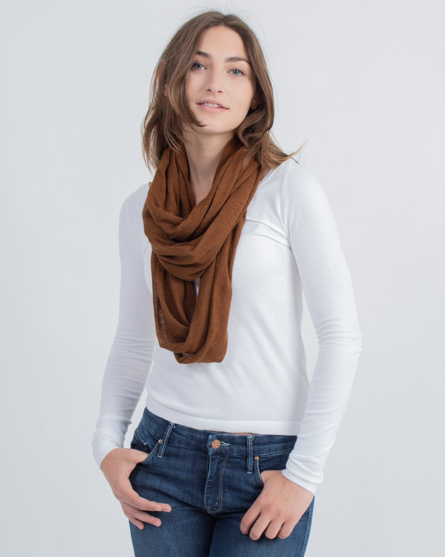 Vince Accessories One Size Brown Infinity Scarf