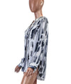 Vince Clothing Large | US 10 Printed Silk Henley Top