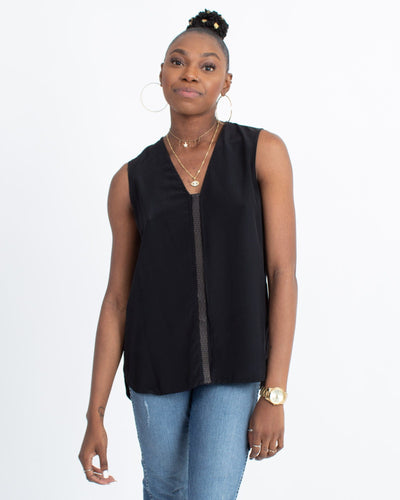 Vince Clothing Small Black Sleeveless Blouse