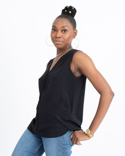 Vince Clothing Small Black Sleeveless Blouse
