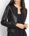 Vince Clothing Small Collarless Leather Jacket