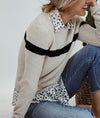 Vince Clothing XS Crew Neck Terry Stripe Sweater
