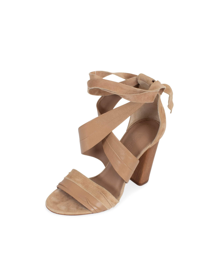 Vince Shoes Small | US 6 Leather & Suede Wrap Heeled Sandals