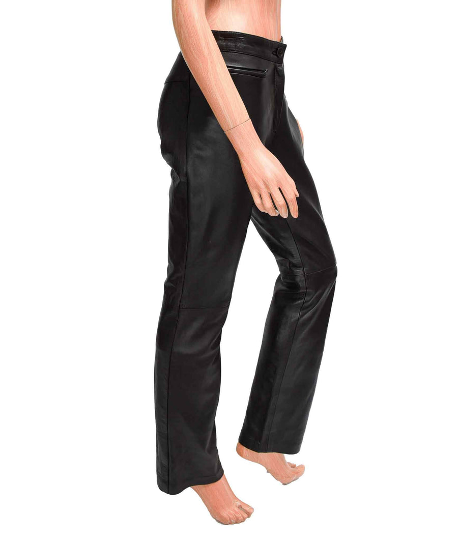 Votre Nom Clothing Medium Leather High-Waisted Straight-Leg Pant