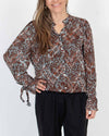 WARM Clothing Small Brown Printed Blouse