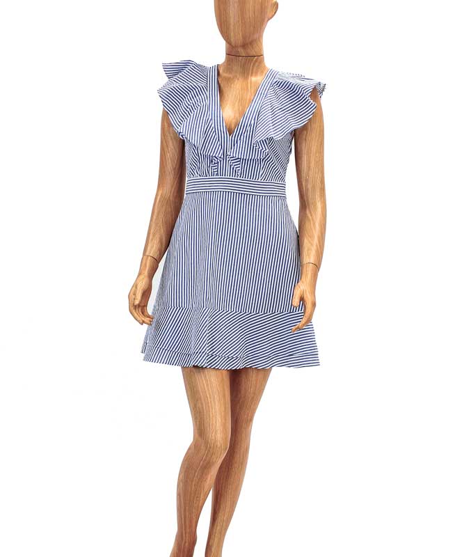 Searsucker Ruffle Dress The Revury