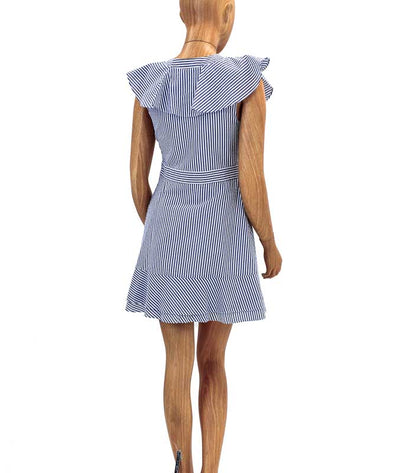 WAYF Clothing Small Searsucker Ruffle Dress