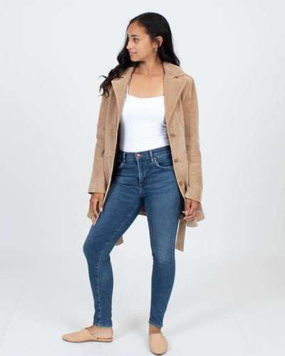 Wilsons Leather Clothing Small Suede Trench Coat