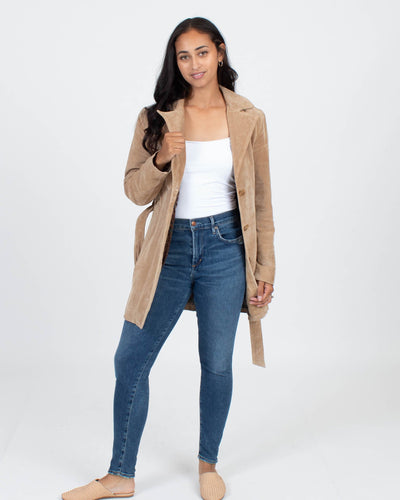 Wilsons Leather Clothing Small Suede Trench Coat