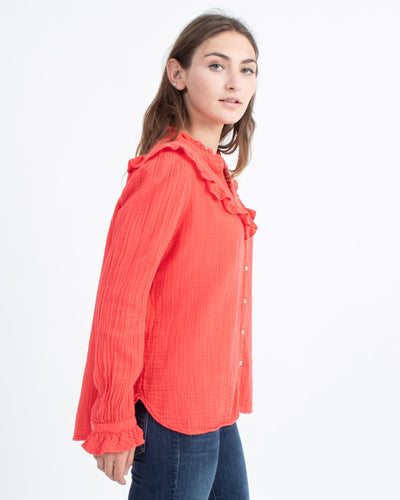 XíRENA Clothing Large Cotton Top with Ruffle Accents