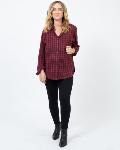 XíRENA Clothing Large Red Plaid Button Down