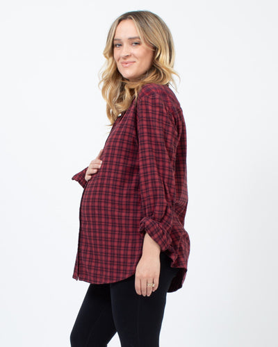 XíRENA Clothing Large Red Plaid Button Down