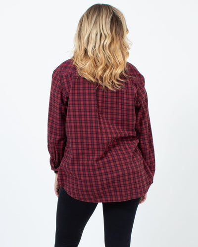 XíRENA Clothing Large Red Plaid Button Down