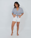 XíRENA Clothing Large Striped Button Down Blouse