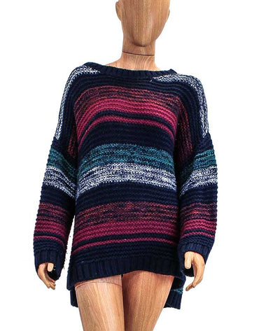 XíRENA Clothing Medium Round Neck Multi Striped Sweater