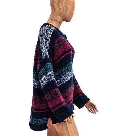 XíRENA Clothing Medium Round Neck Multi Striped Sweater