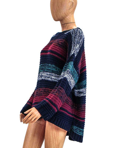 XíRENA Clothing Medium Round Neck Multi Striped Sweater