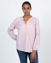 XíRENA Clothing Medium Striped Henley Blouse