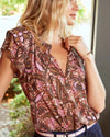 XíRENA Clothing Small "Sumer Batik" Ruffle Cotton Top