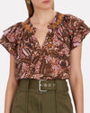 XíRENA Clothing Small "Sumer Batik" Ruffle Cotton Top