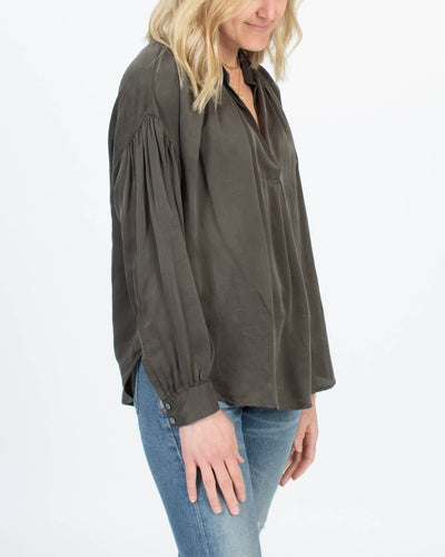 XíRENA Clothing XS Green "Mayson" Silk Blouse