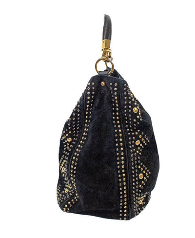 Yves Saint Laurent Bags One Size Studded Suede Hobo Shoulder Bag