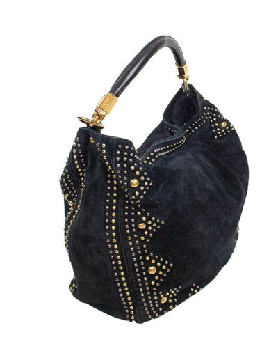 Yves Saint Laurent Bags One Size Studded Suede Hobo Shoulder Bag