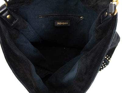 Yves Saint Laurent Bags One Size Studded Suede Hobo Shoulder Bag