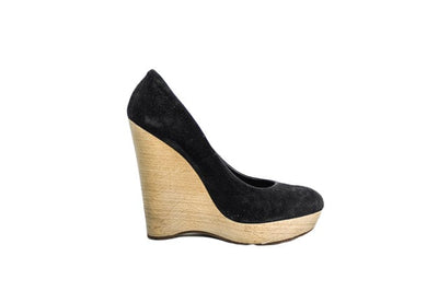 Yves Saint Laurent Shoes Medium | US 9 YSL "Maryna 105 Pump" Black Suede Wedges
