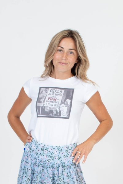 Zadig & Voltaire Clothing Small "Girls Just Wanna Have Fundamental Human Rights Tee