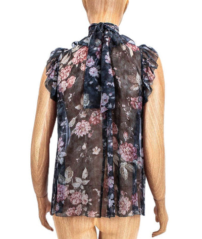 Zimmerman Clothing XS | US 0 Sheer Floral Poet's Neck Top