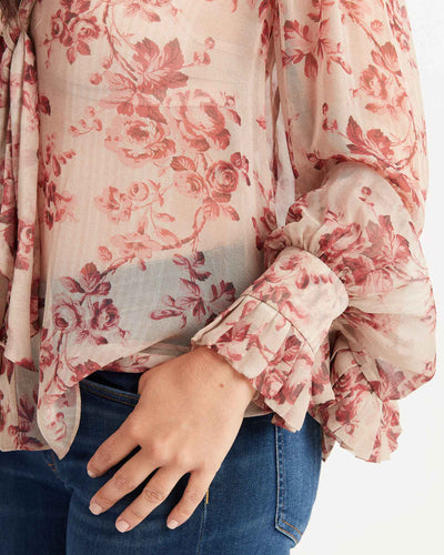 Zimmerman Clothing XS | US 2 Sheer Floral Button Down Blouse
