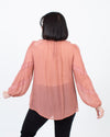 Zimmermann Clothing Medium Silk Pleated Ruffle Blouse
