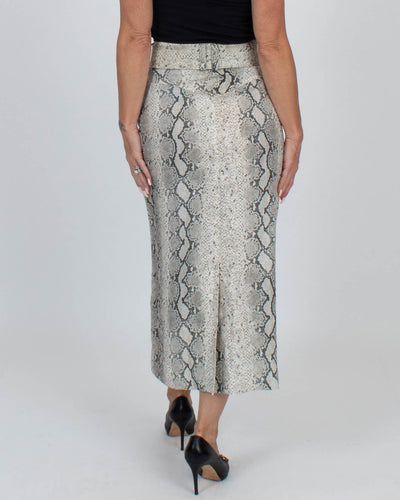 Zimmermann Clothing Small Snake Print Linen Skirt