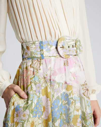 Zimmermann Clothing XS "Super Eight" Belted Floral Maxi Skirt
